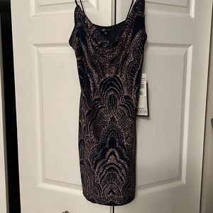 Navy Blue & Glitter Dress